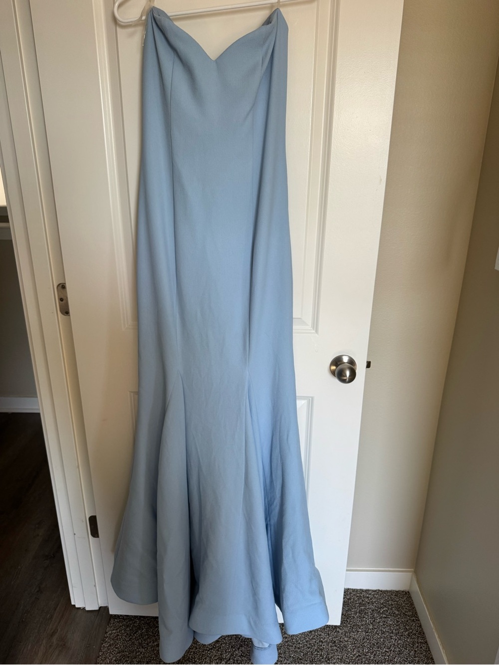 Rubber Ducky Productions, Inc. Strapless Pale Blue Formal Gown